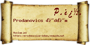 Prodanovics Ádám névjegykártya