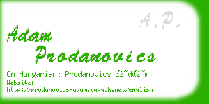 adam prodanovics business card